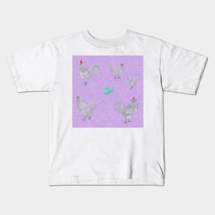 Lavender Ameraucana Pattern Purple Kids T-Shirt